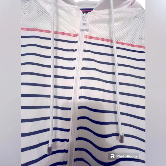 Orly size Large Embroidered Striped Hooded Sweater Style 605-11 - Picture 6 of 11